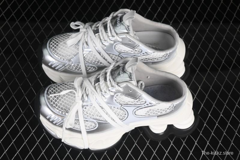 GG-CC Star-Design Lace-Up Hollow-Out Platform Sneakers with 5cm Height Boost - G25U9789