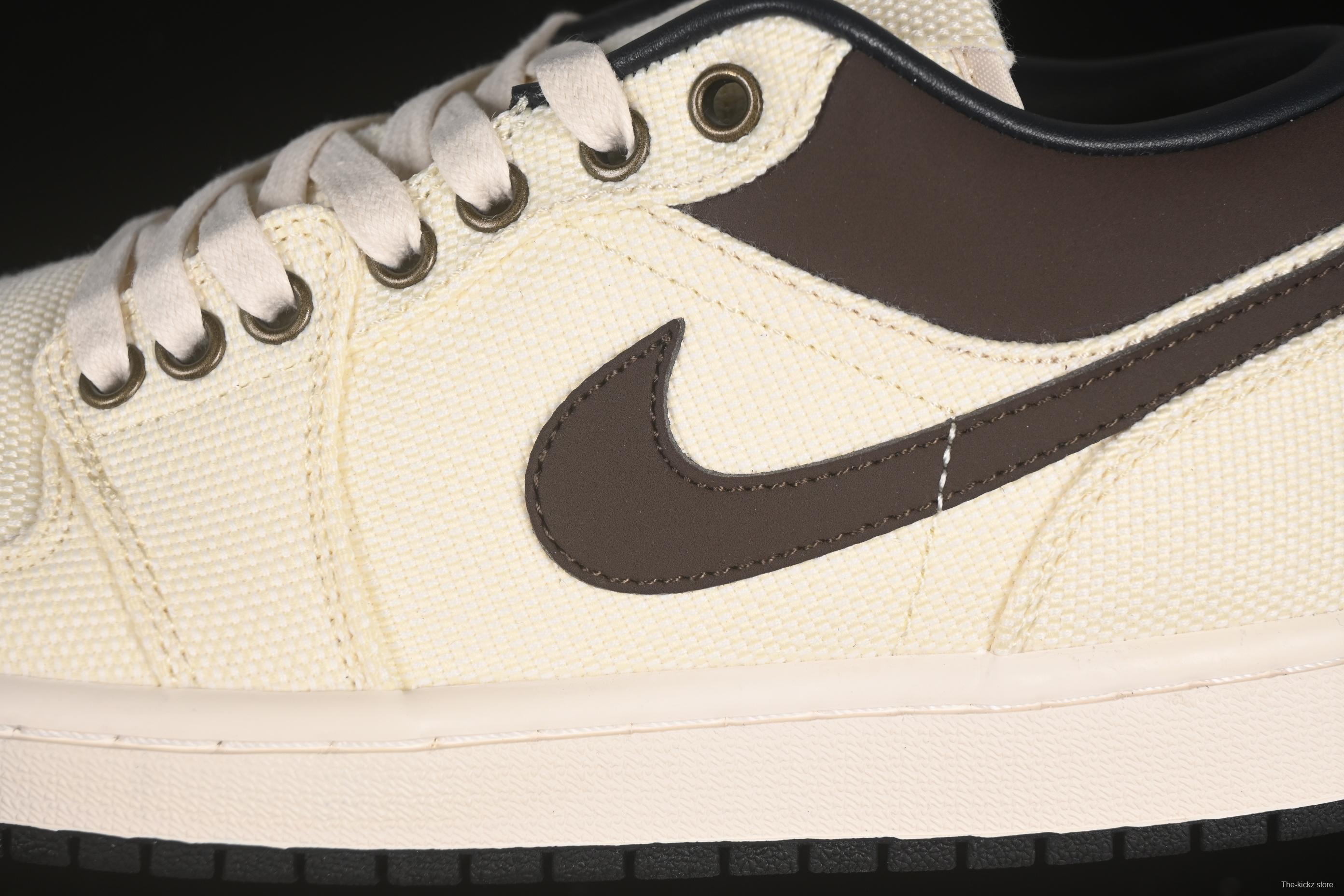 Nike Air Jordan 1 Low "Dongdan" Casual Sneakers in Woven Beige - IB8058-110