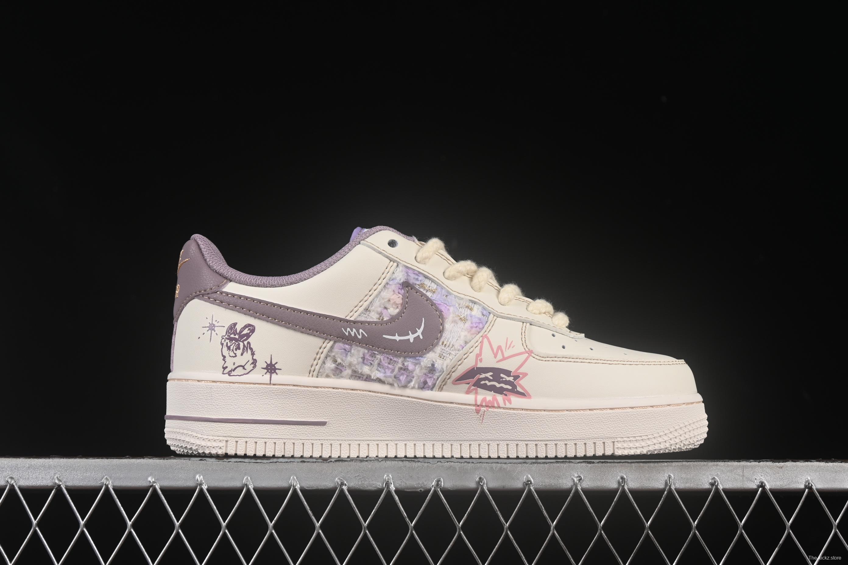 Nike Air Force 1'07 Low Purple Rabbit Baby Casual Sneakers - FJ7740-910