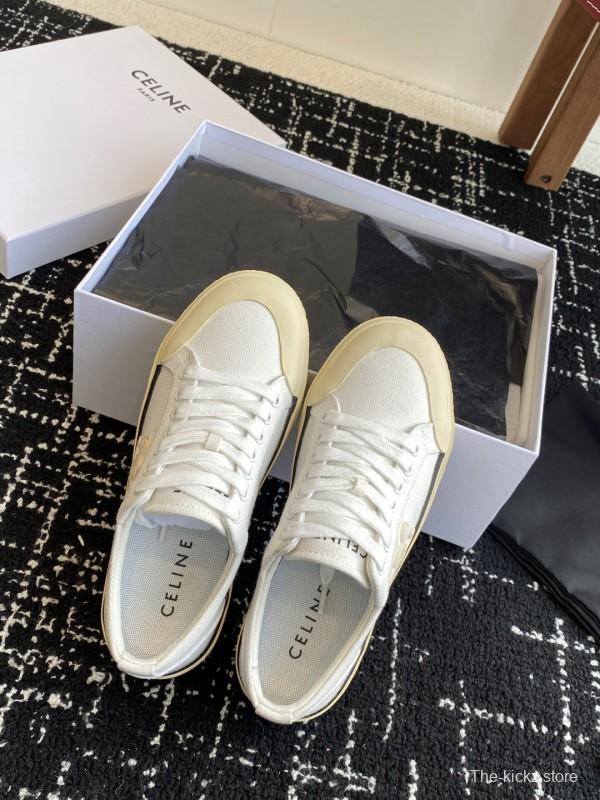 2025 Women Celine White Canvas Sneakers CR-03