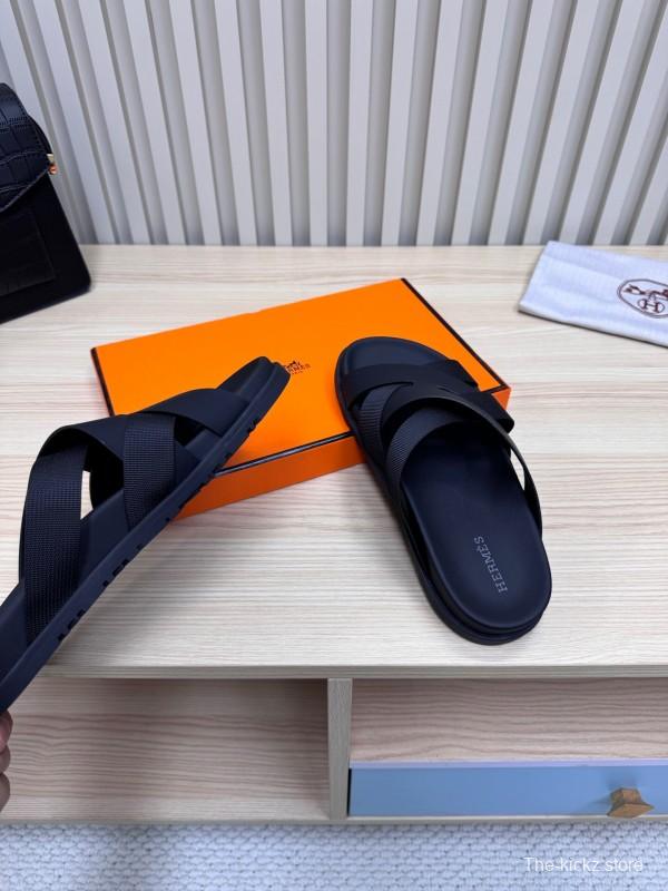 2025 Men HERMÈS Brown Leather Sandals