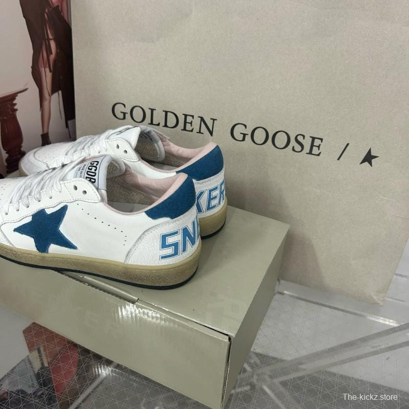 2024 Unisex GGDB White Blue Leather Low Top Sneakers MJ00260
