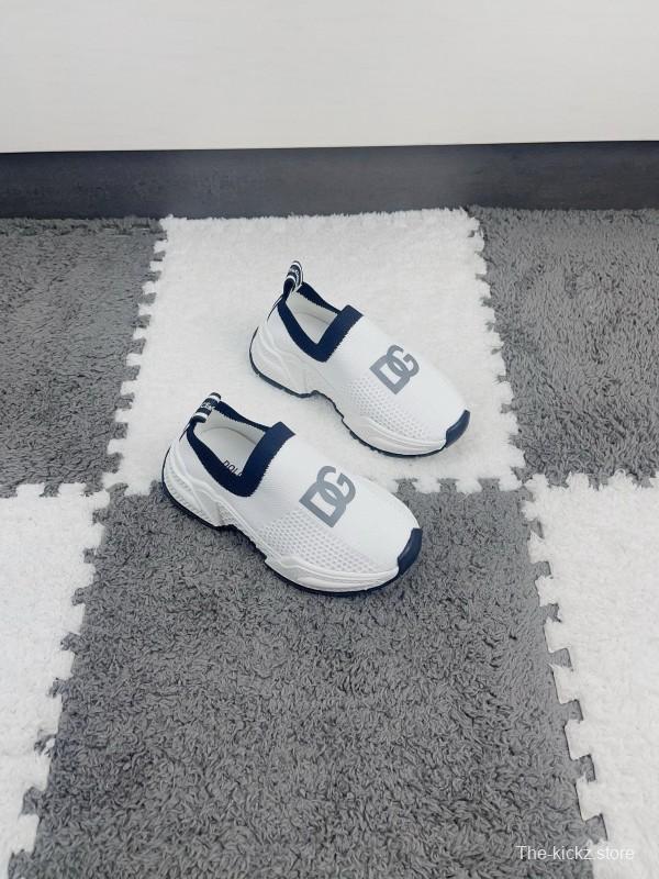 2024 Kids Dolce & Gabbana Black White Mesh Slip-On Sneakers