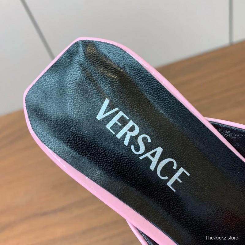 2025 Slippers VERSACE Pink Patent Leather Slippers