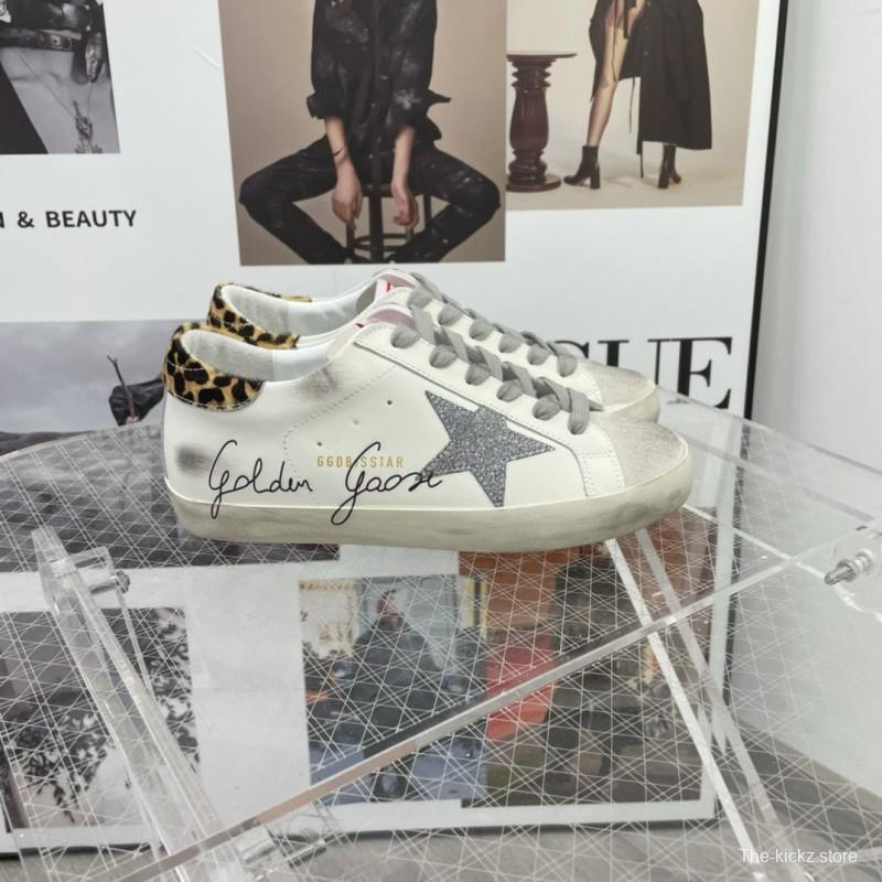 2025 Women GGDB White Grey Leather Suede Sneakers