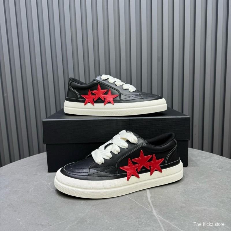 2024 Unisex Amiri Black Red Leather Sneakers MJ00300