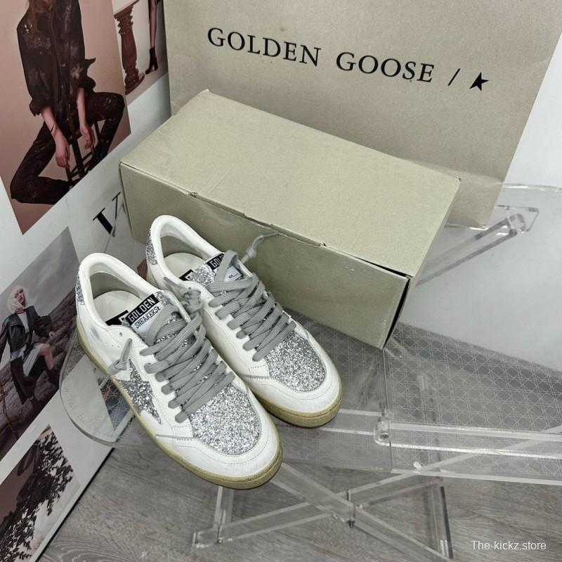 2024 Women GGDB White Silver Leather Suede Sneakers MJ00260