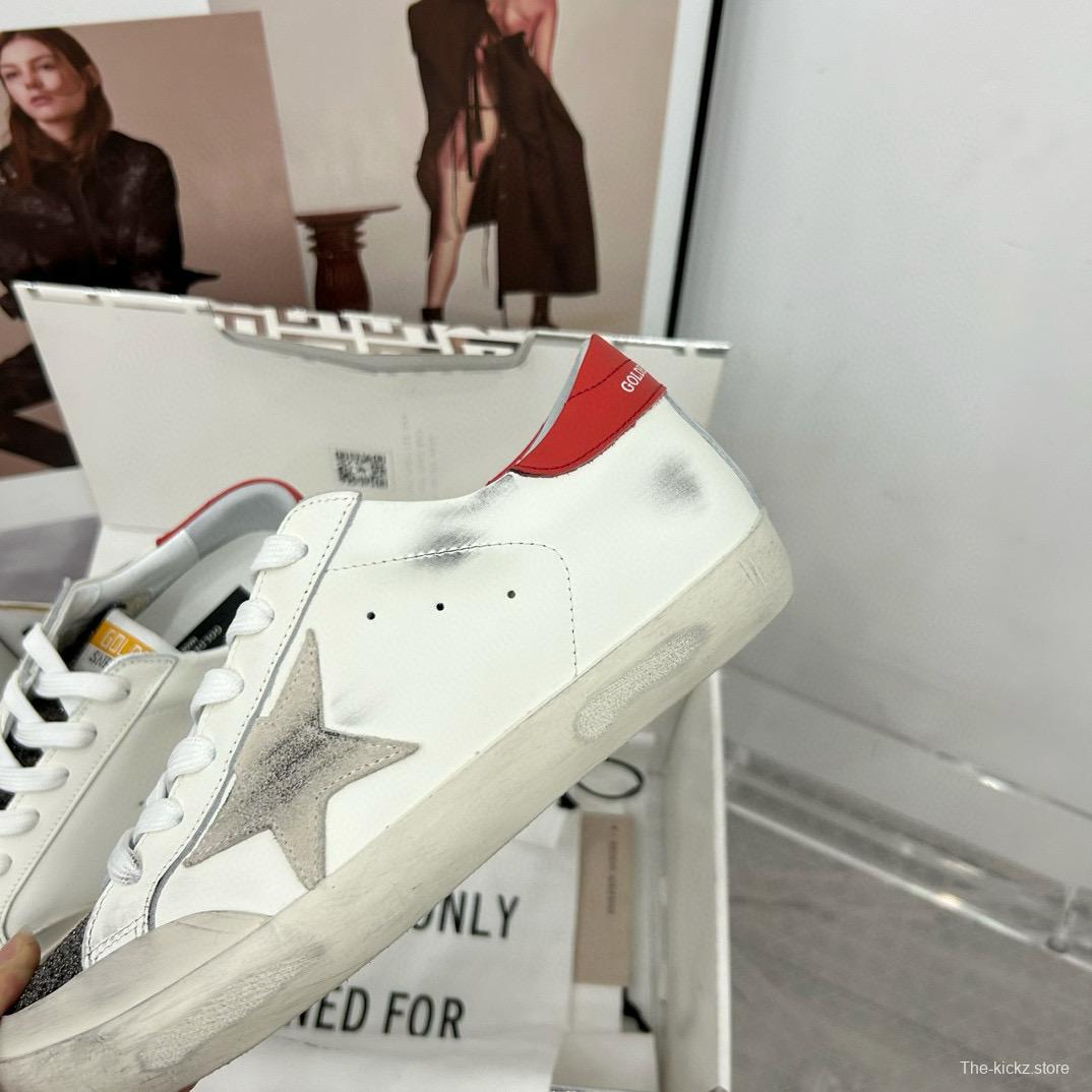 2025 Women GGDB White Red Leather Sneakers