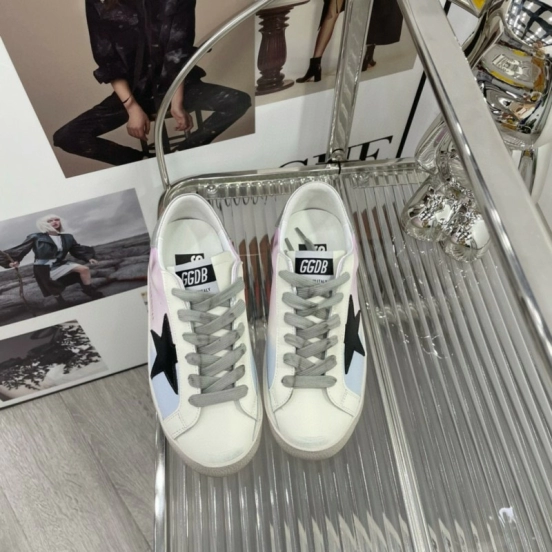 2025 Unisex GGDB White Pink Blue Leather Suede Sneakers