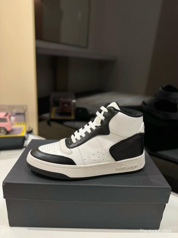 2024 Unisex Yves Saint Laurent Black White Leather Casual Sneakers MJ00390