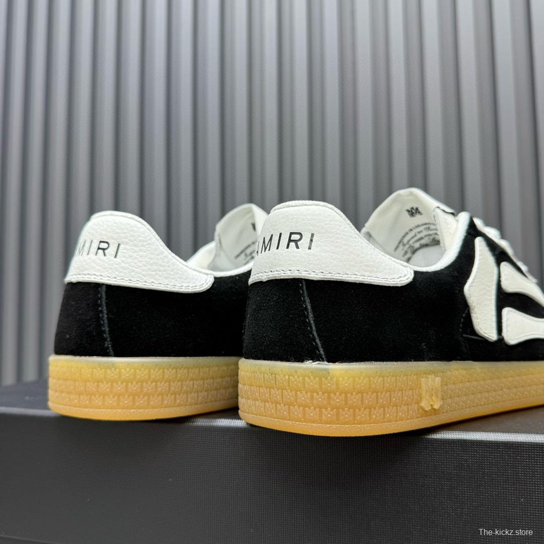 2024 Unisex Amiri Black White Suede Leather Sneakers MJ00300