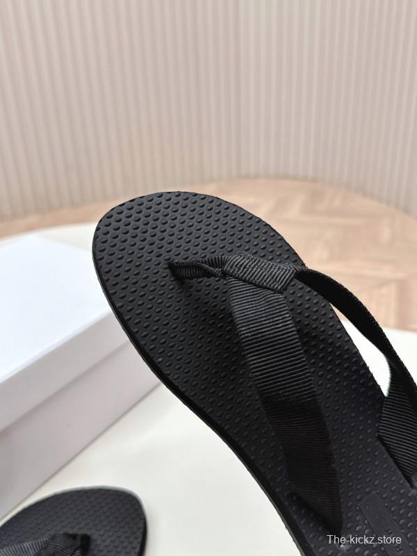 2025 The Row Black Rubber Slippers