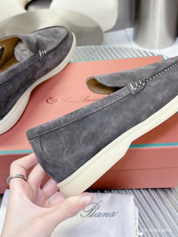 2025 Unisex Philipp Plein Gray Suede Loafers Soft Rubber Sole LY00260