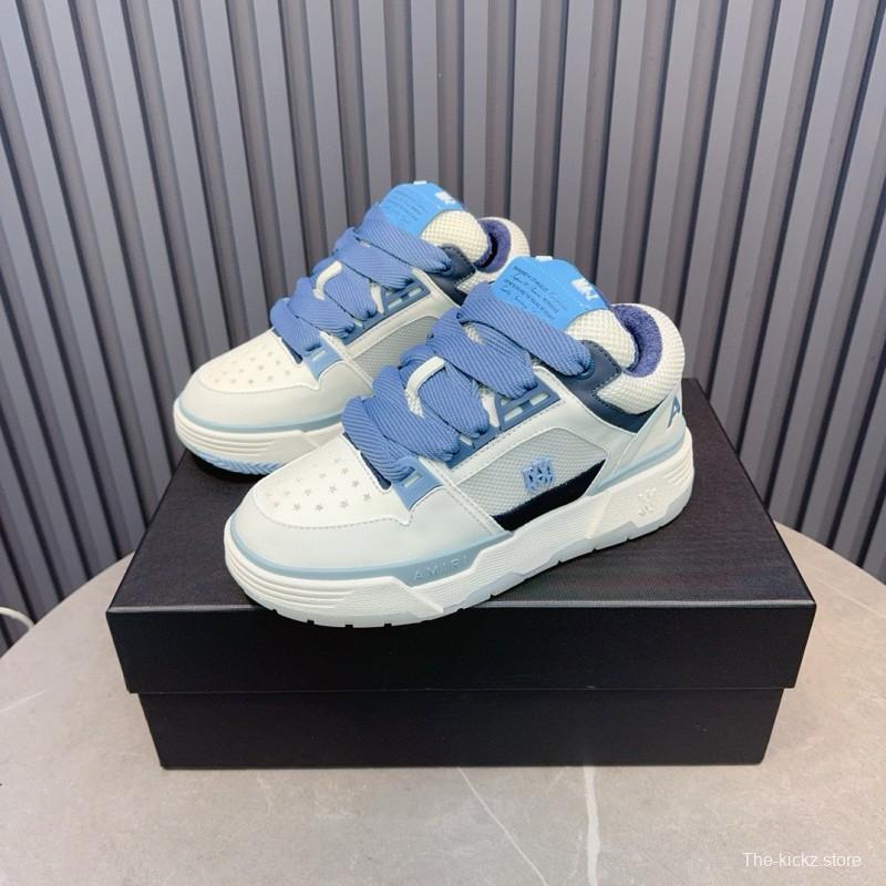 2024 Unisex Amiri Blue White Leather Sneakers MJ00360