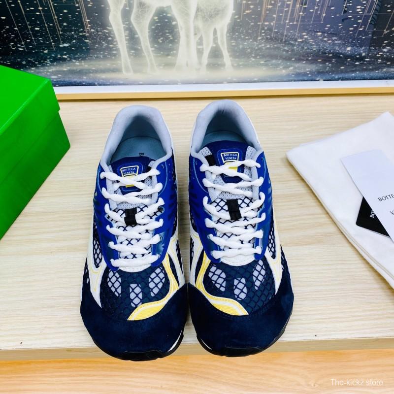 2025 Unisex Bottega Veneta Blue Yellow Black Mesh Sneakers LY00310