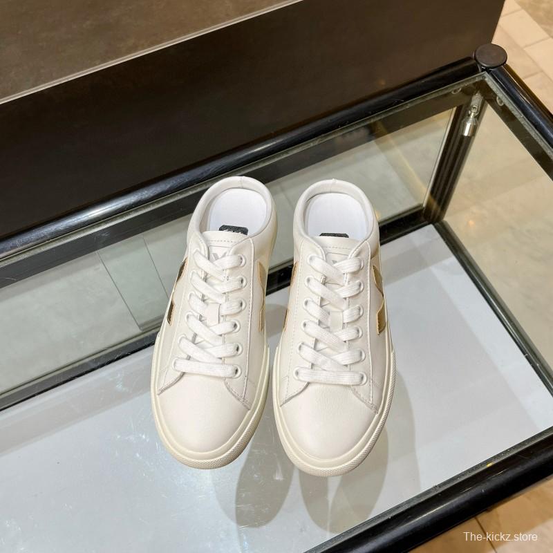 2025 Women VEJA White Canvas Leather Sneakers Slip-On Casual MJ00240
