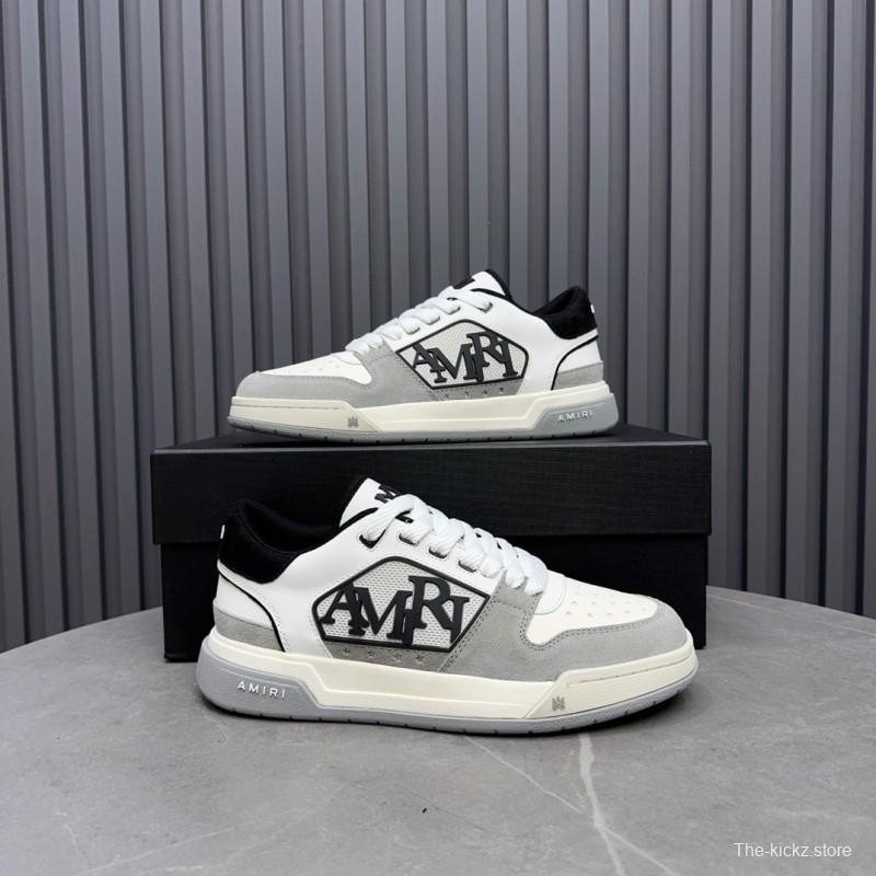 2025 Unisex Amiri White Black Suede Leather Sneakers MJ00360
