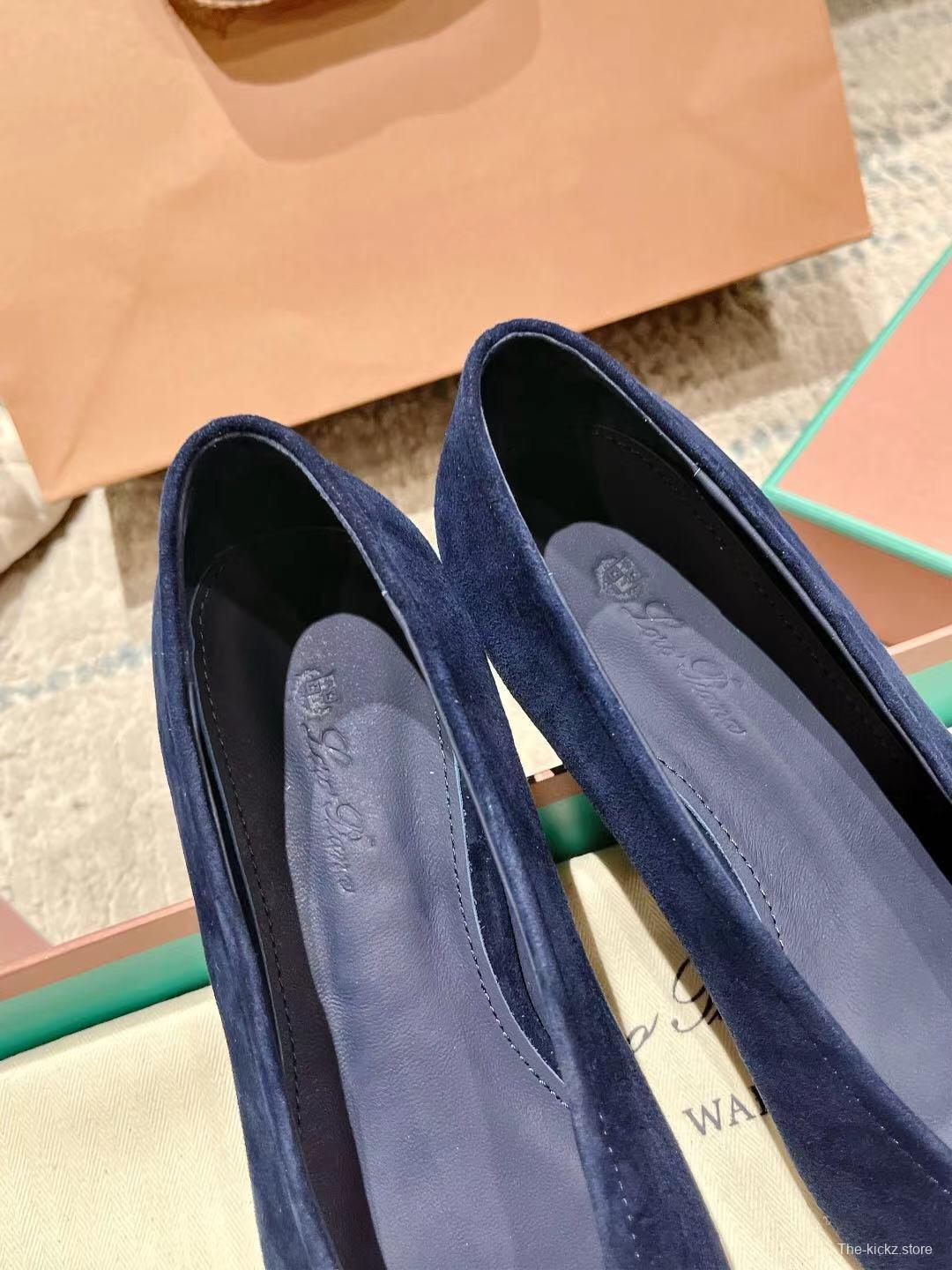 2025 Women LP Navy Suede Ballet Flats