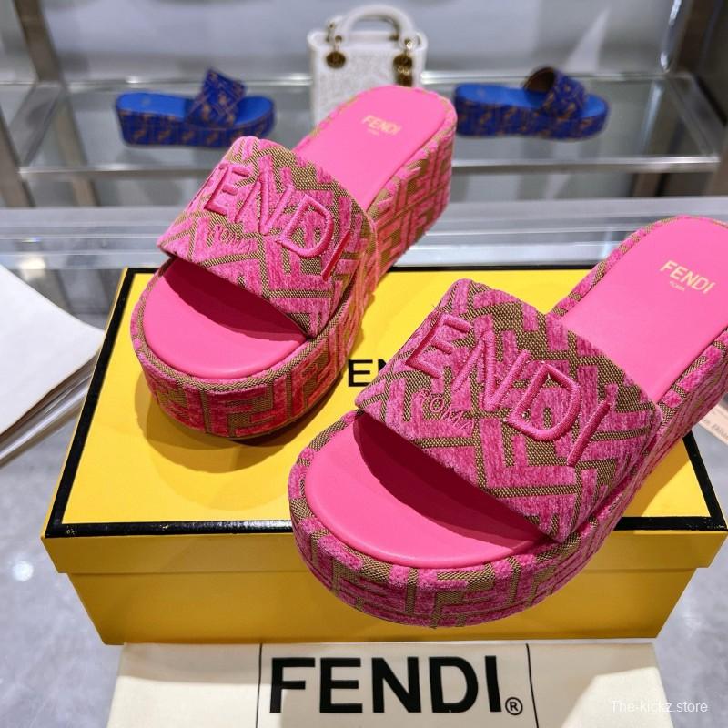 2025 Fendi Pink Canvas Slippers MJ00230