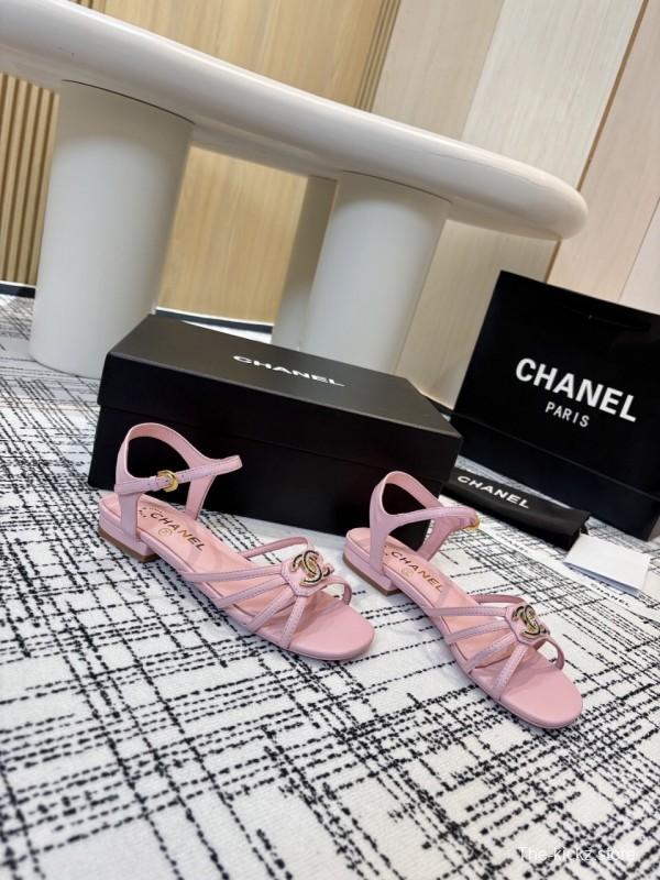 2025 Women Chanel Pink Lambskin Sandals LY00270