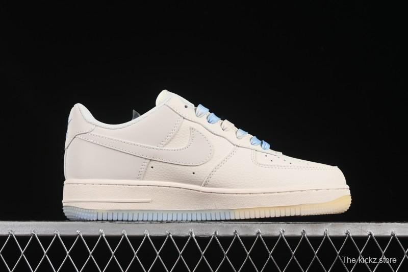 Nike Air Force 1 '07 Low Supreme Collaboration Two-Tone Beige Blue Casual Skate Shoes - XX3168-179