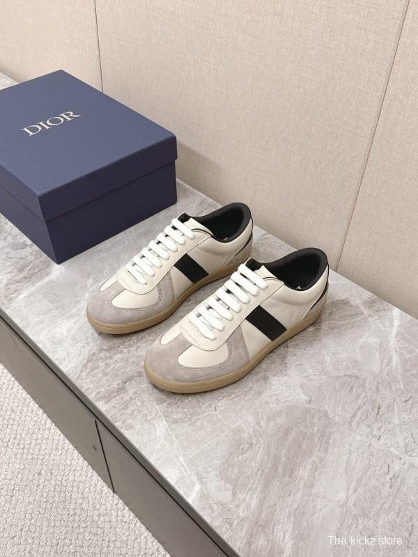 2025 Unisex Dior Black White Grey Leather Suede Sneakers Matchpoint B01 KFY00300