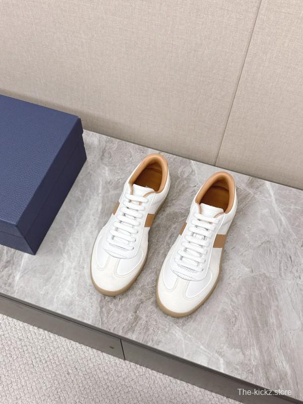 2025 Unisex Dior White Amber Leather Sneakers KFY00300