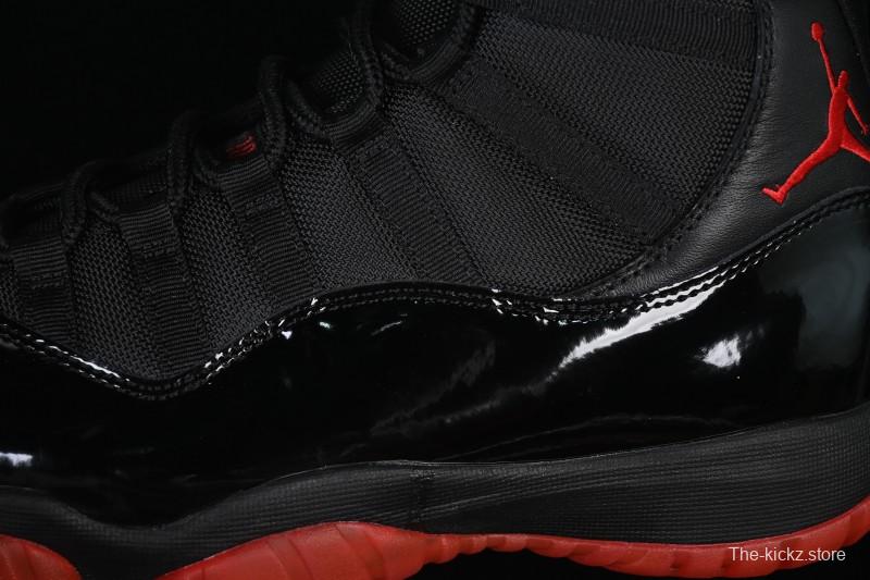 Nike Air Jordan 11 Retro Black Red Basketball Shoes - 378037-326
