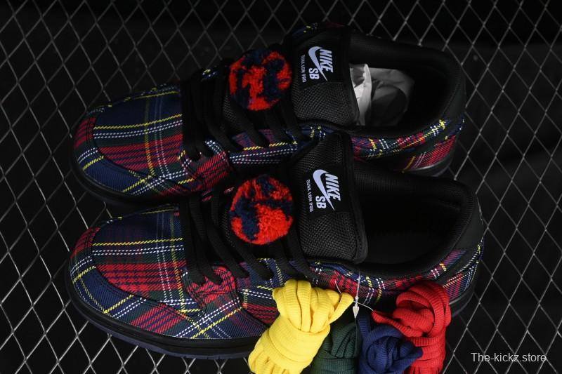 Nike SB Dunk Low Nardwuar Collaboration Scottish Plaid Low-Top Casual Skate Shoes - II1493-600