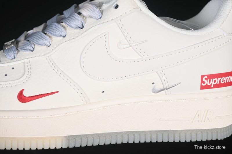 Nike Air Force 1 '07 Low Supreme Collaboration Beige Grey Crystal Sole Casual Sneakers - XX3168-178
