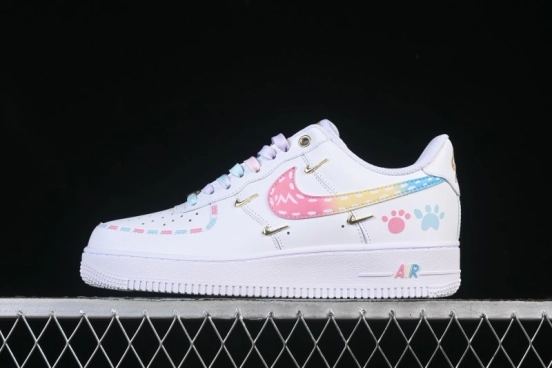Nike Air Force 1'07 Low Four Hook Rainbow Cake Casual Sneakers - ZH0316-115
