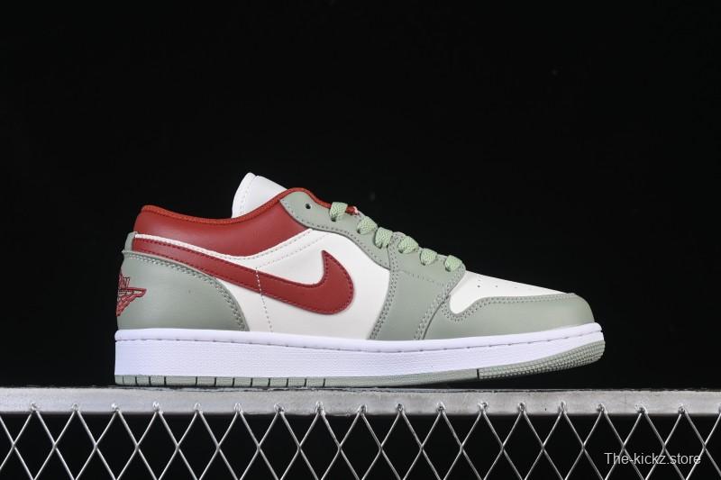 Nike Air Jordan 1 Low AJ1 White Green Red Low-top Casual Skate Shoes - 553558-133