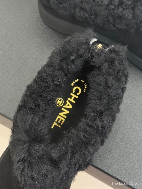 Chanel 25K Series Two-Tone CC Fur Snow Boots - KFY00270