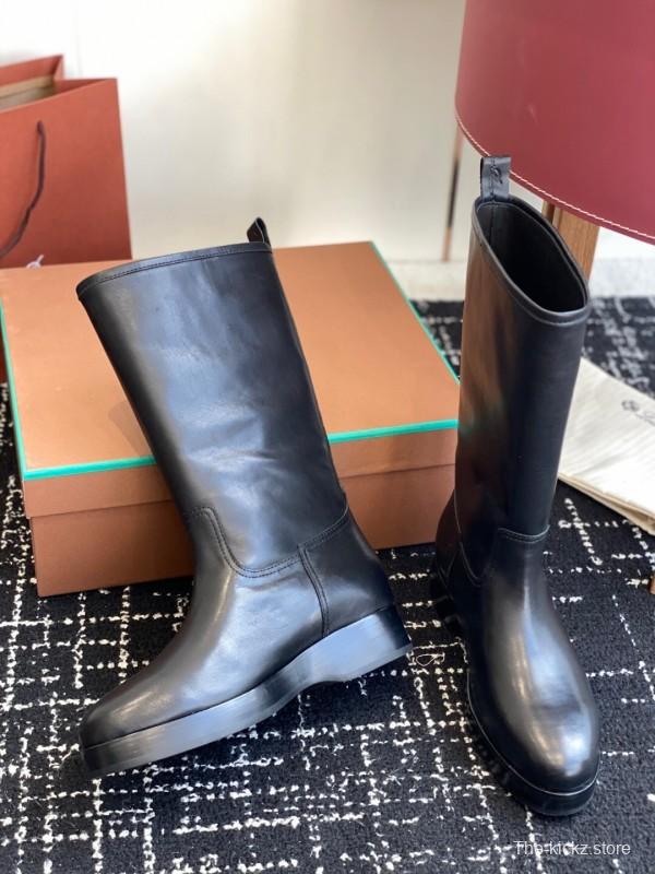 Brunello Cucinelli Classic Spring BC Calfskin High-Top Thick Sole Equestrian Boots - KFY00450