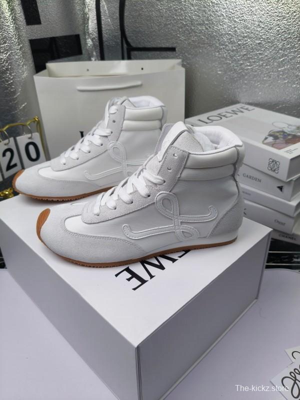 LOEWE High-Top German Training Sneakers Retro Fashion Casual White Shoes - LY00330
