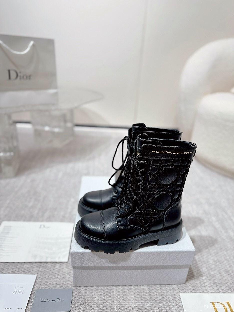 DIOR CHRONO Embroidered Motorcycle Ankle Boots - LY00390