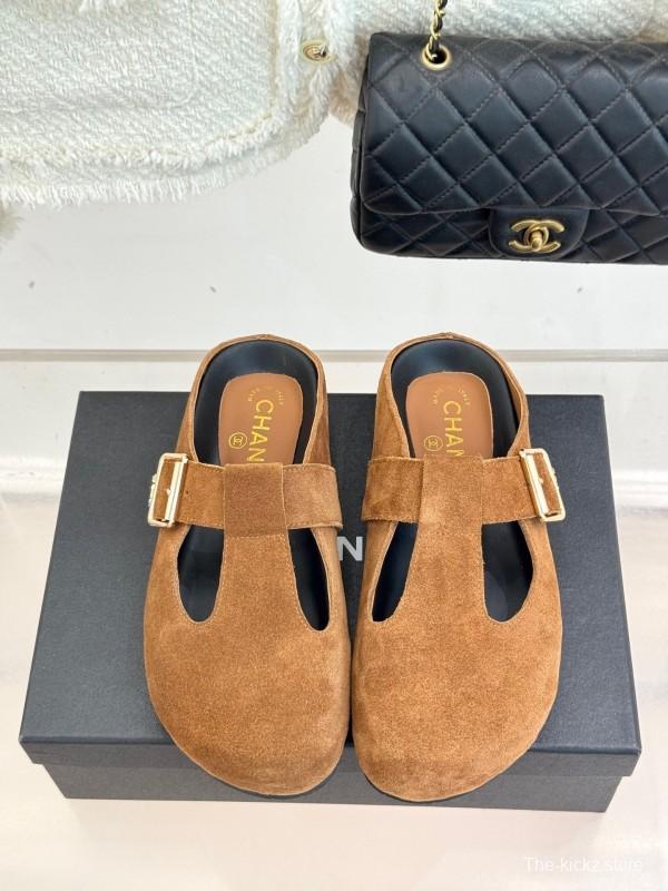 Chanel 2025 SS Minimalist Retro Birkenstock Sandals Half-Drag - KFY00280