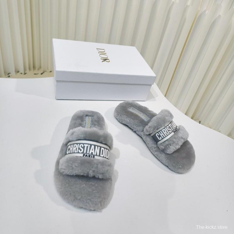 Dior Metal Buckle Wool Slippers Collection - LY00280