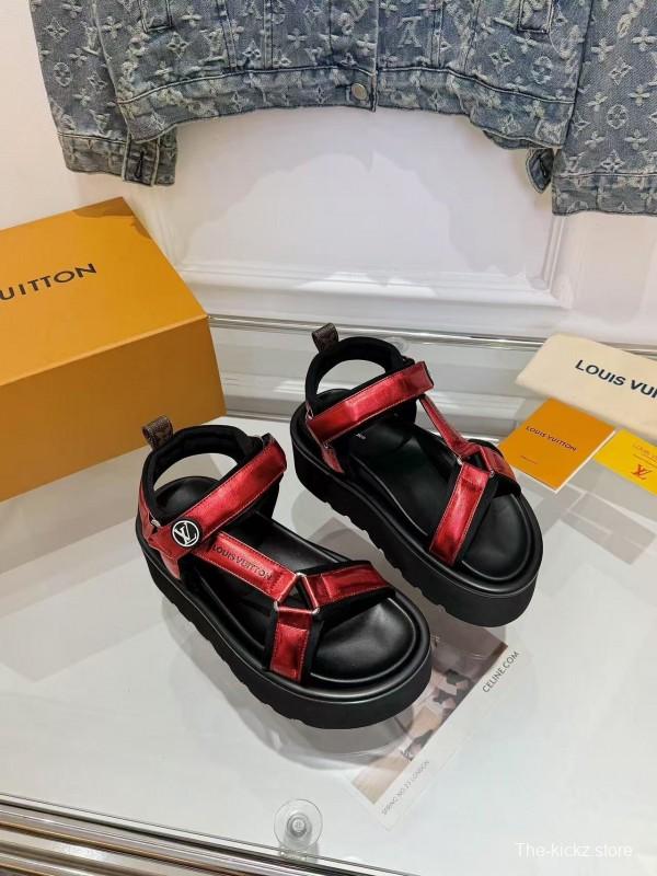 LV 2025/SS Latest High-End Fashion Versatile Sandals with Thick Sole Heightening and Slimming Effect - LY00