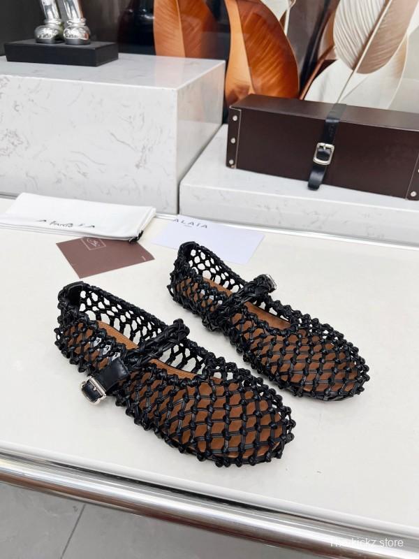 Alaia 2025SS Handwoven Ballet Dance Shoes with Inner Height Increase - LY00280
