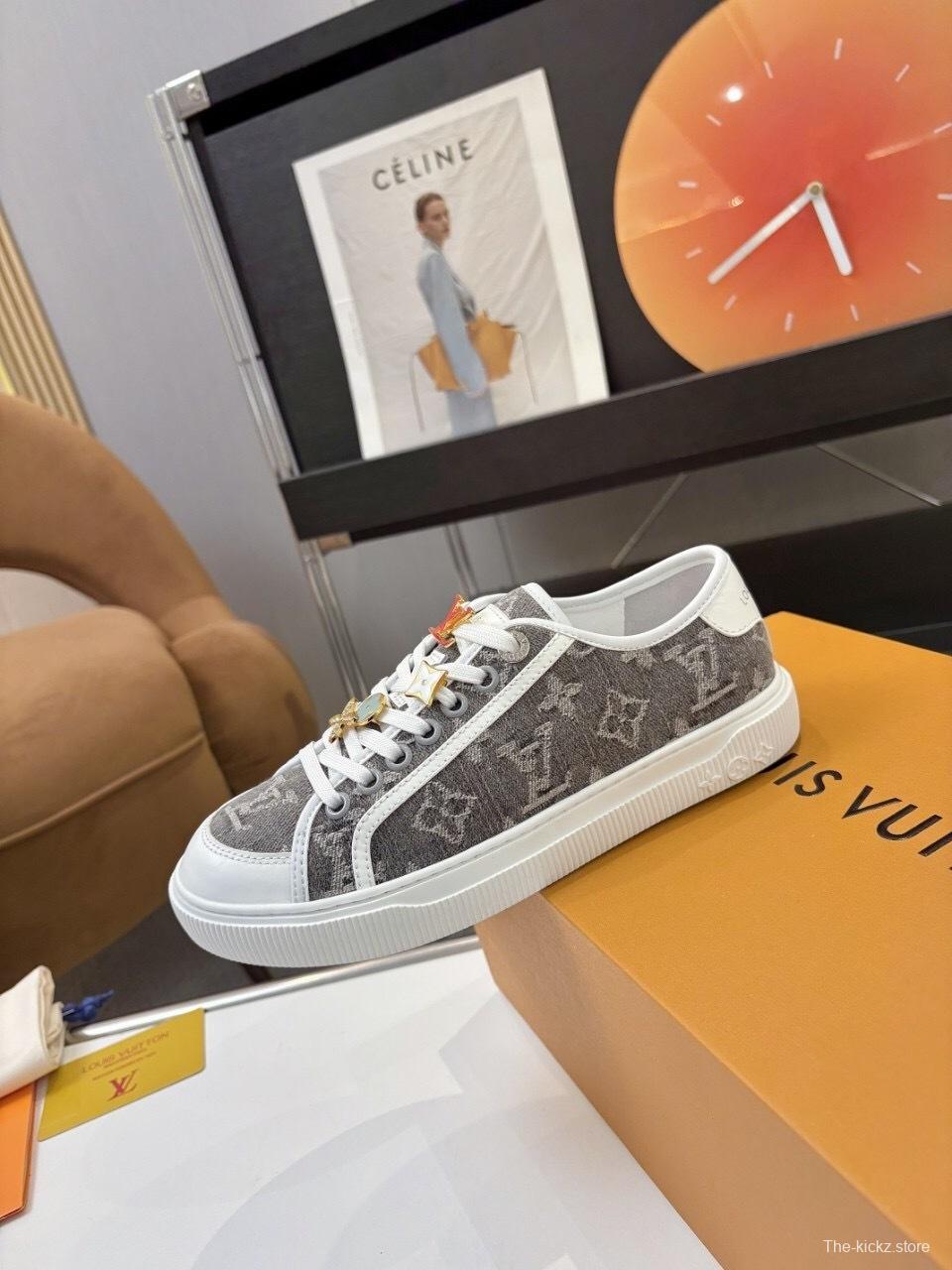 Louis Vuitton Lagoon Series Denim Sneakers with Monogram Embossing - AS00300