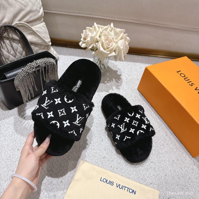 Lv 2025/ss Wool Lazy Slippers - LY00240