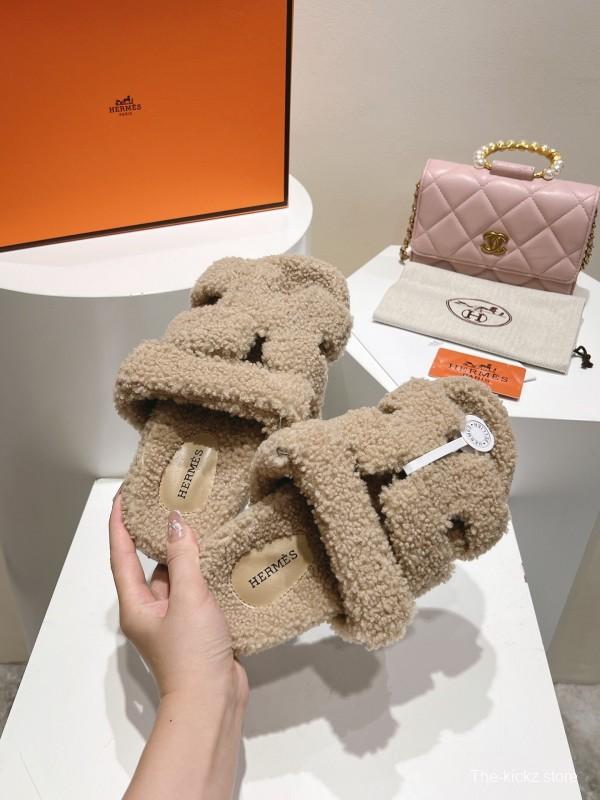 H Love Erjiu Full Fur Slippers Granule Fur Style - LY00300