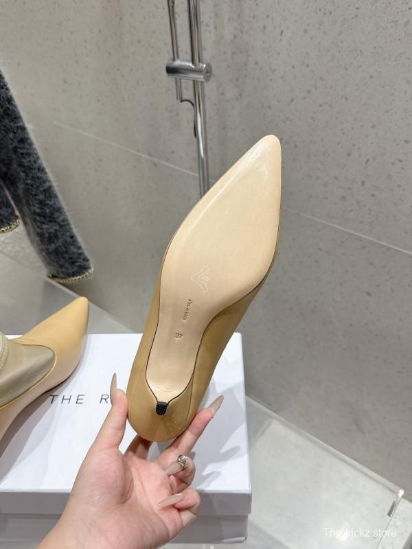 THEROW 2025SS French Retro Minimalist Mesh Kitten Heel Sandals - KFY00320