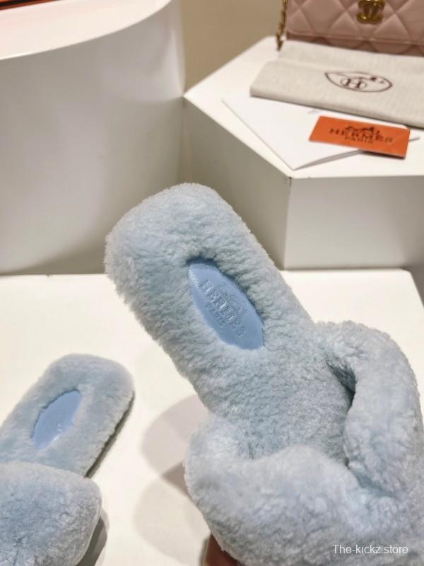 Hermès 2025 SS Love Slipper Flat Wool Slipper - LY00240
